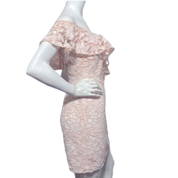 Club Monaco Nawale Lace Dress White Peach Size 0 - Picture 9 of 10